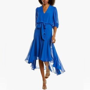 Taylor high-low chiffon midi dress